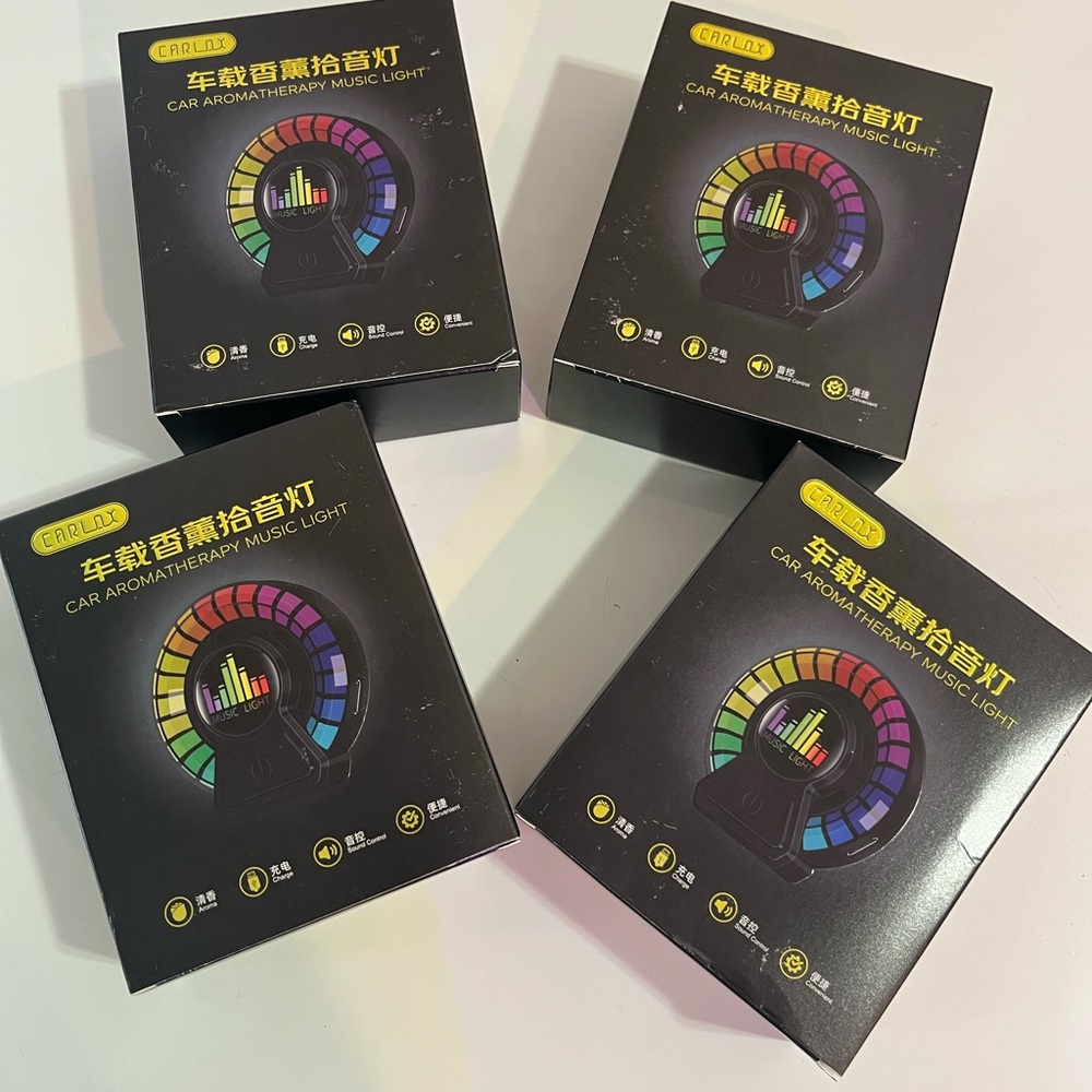 4 Boxes Smart voice controlled car aromatherapy diffuser music light
